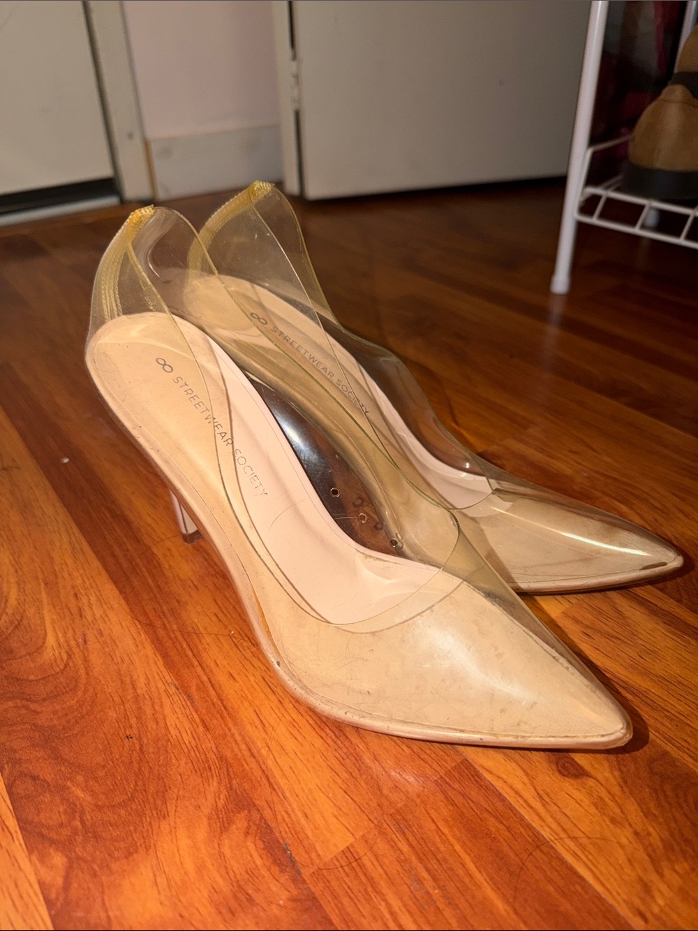 Clear Pointed Toe Pumps with Nude Insole